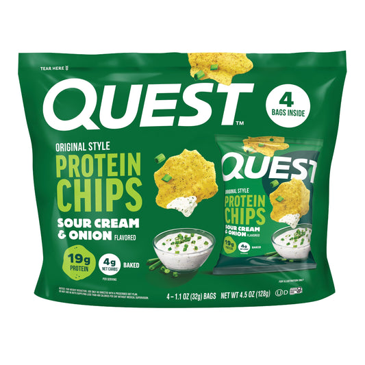 Quest empaque frontal mostrando marca y sabor, conveniencia inmediata