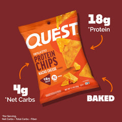 Quest textura crujiente primer plano destacando el acabado horneado y sabor a queso