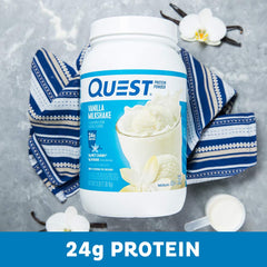 Cuchara medida con polvo Quest lista para preparar, beneficio control porciones