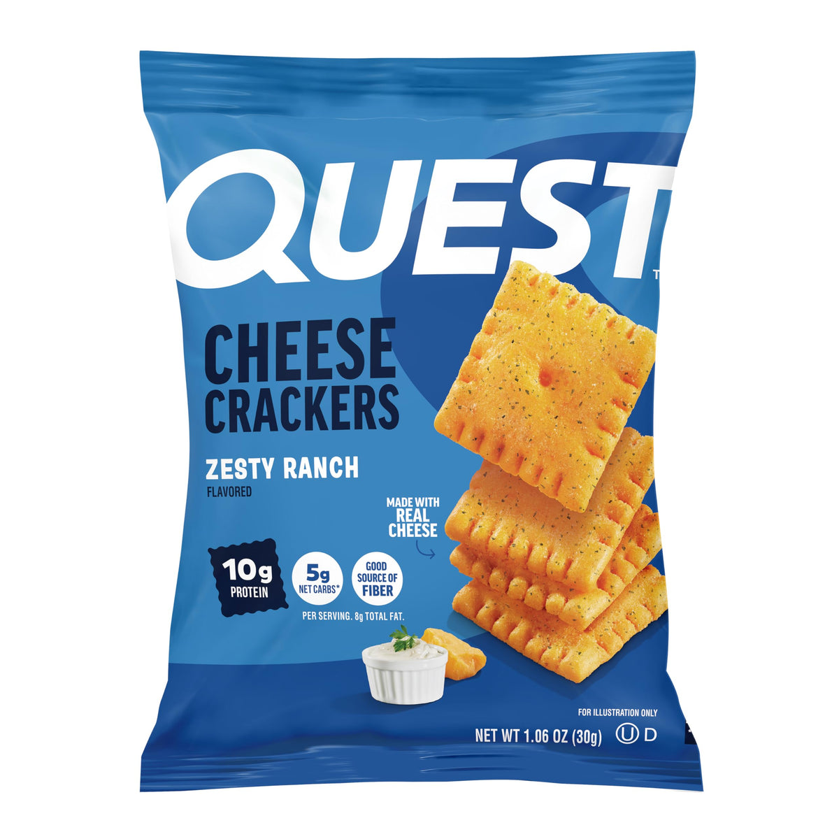 Quest paquete frontal mostrando diseño y beneficios prácticos