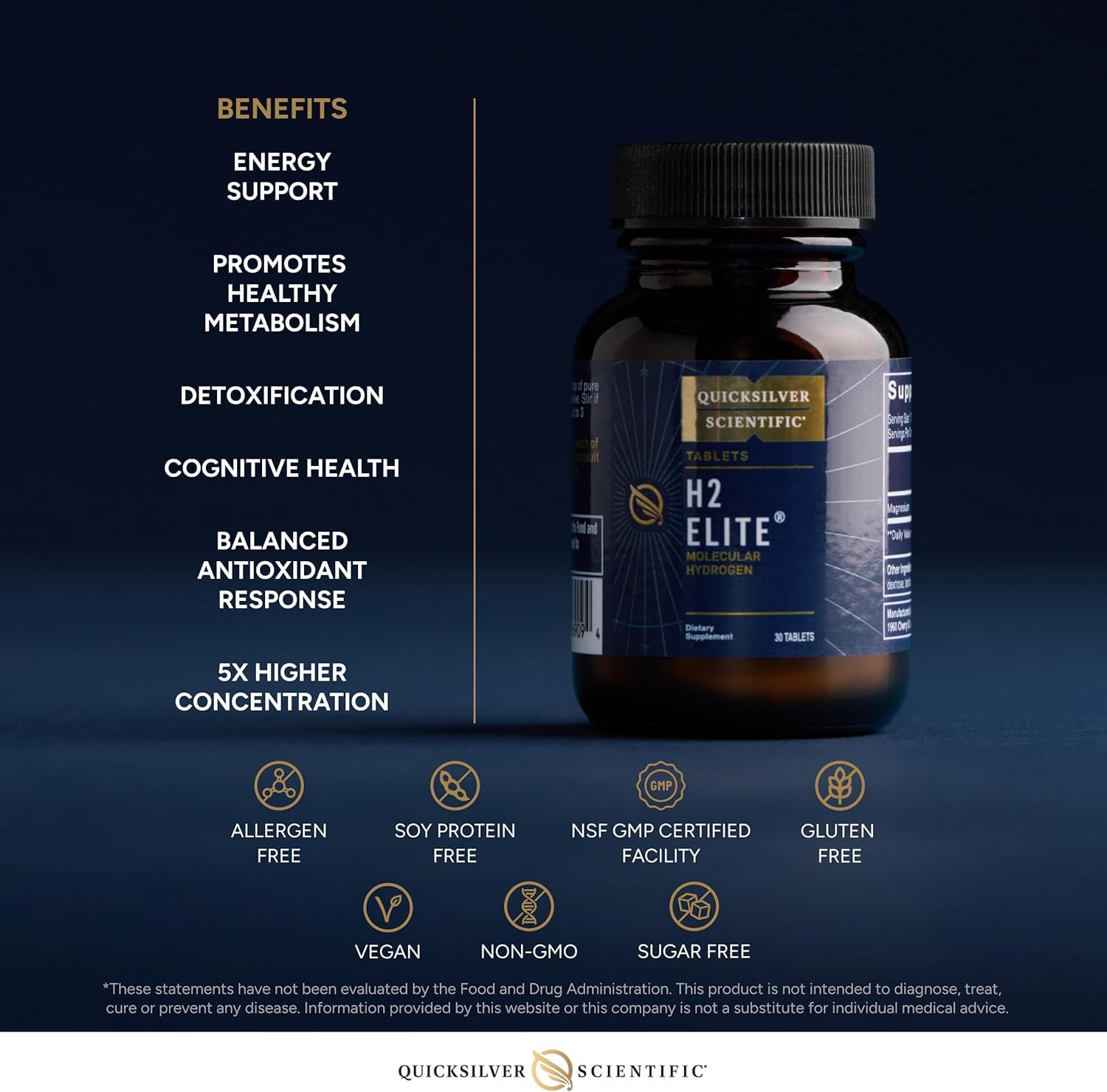 Quicksilver Scientific comprimido en botella deportiva listo para beber