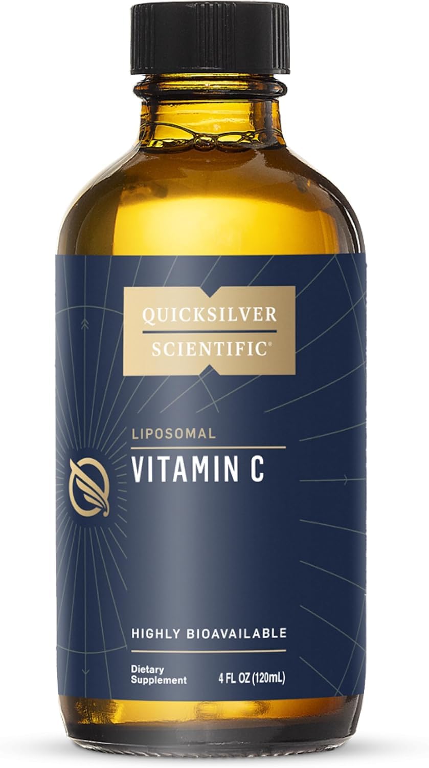 Quicksilver Scientific vista frontal del envase y etiqueta clara con beneficios
