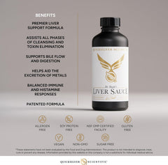 Quicksilver Scientific etiqueta con ingredientes clave y beneficios visibles