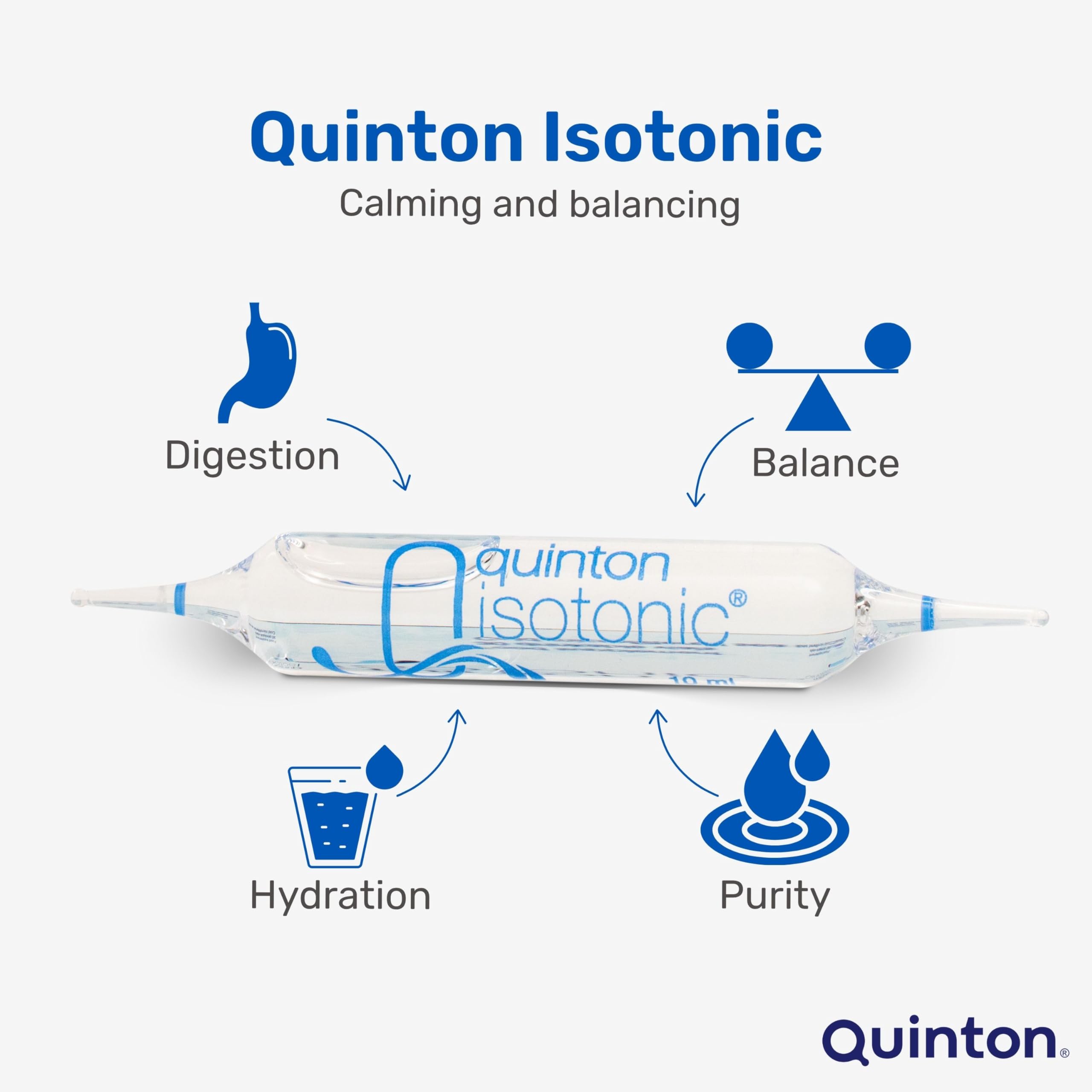 Quinton empaque con 30 ampollas de 10 ml para almacenamiento cómodo