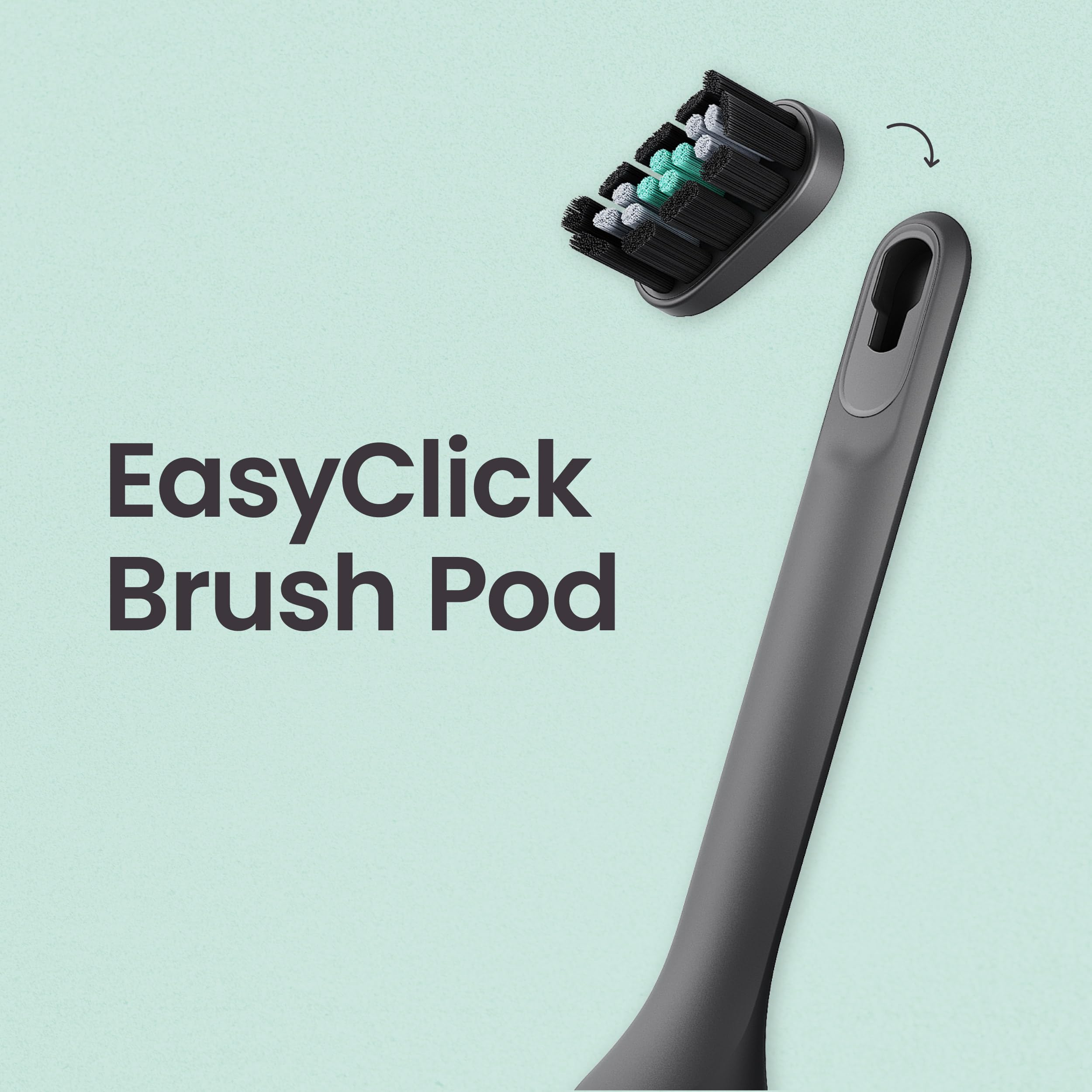 quip cabezal en uso durante cepillado para limpieza cómoda y eficaz