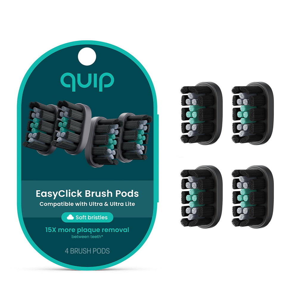 quip cabezal frontal mostrando diseño compacto y beneficio de limpieza precisa