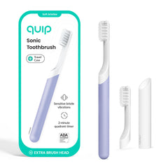 Quip cepillo frontal lavanda mostrando diseño y ergonomía