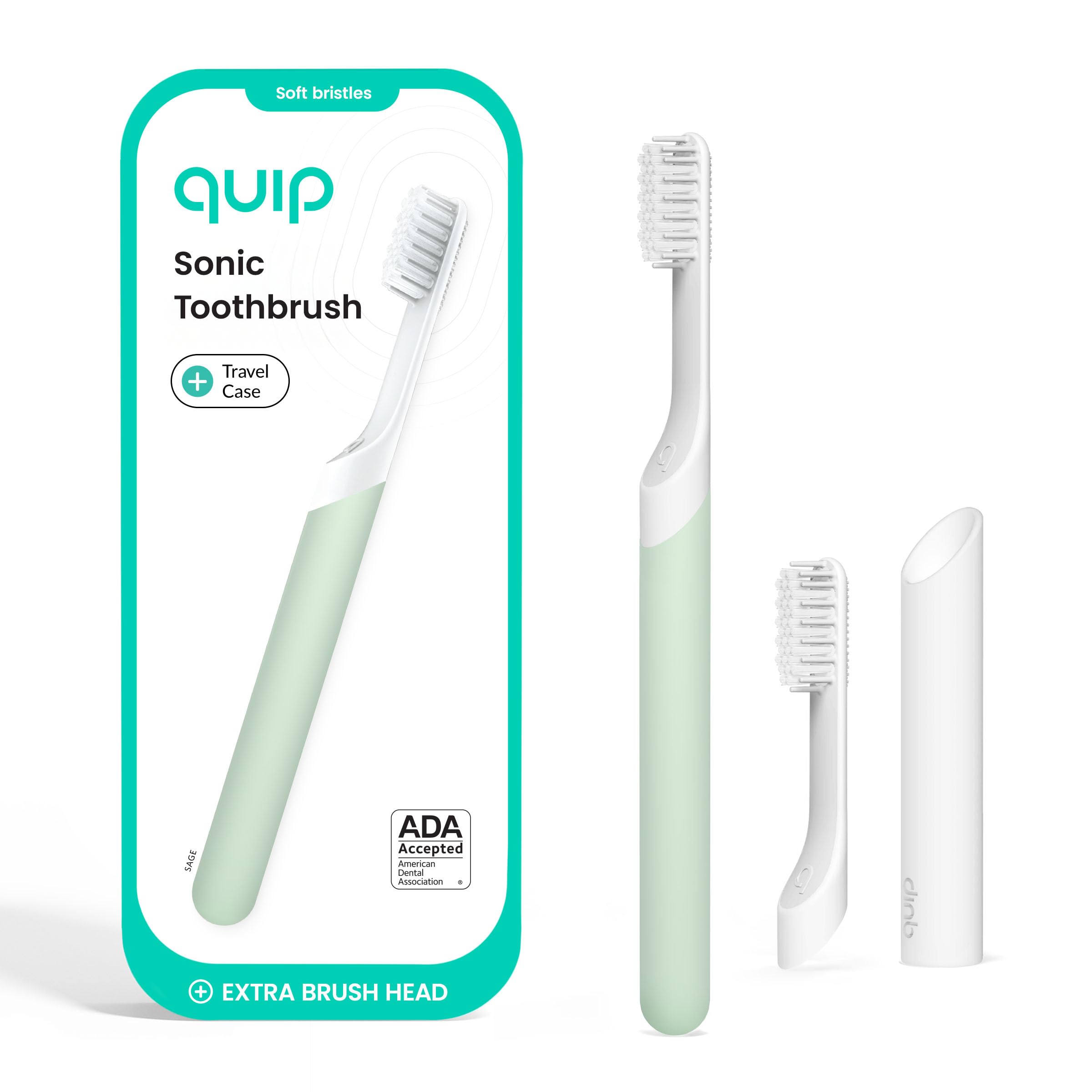 Quip cepillo Sage vista frontal con temporizador y diseño elegante