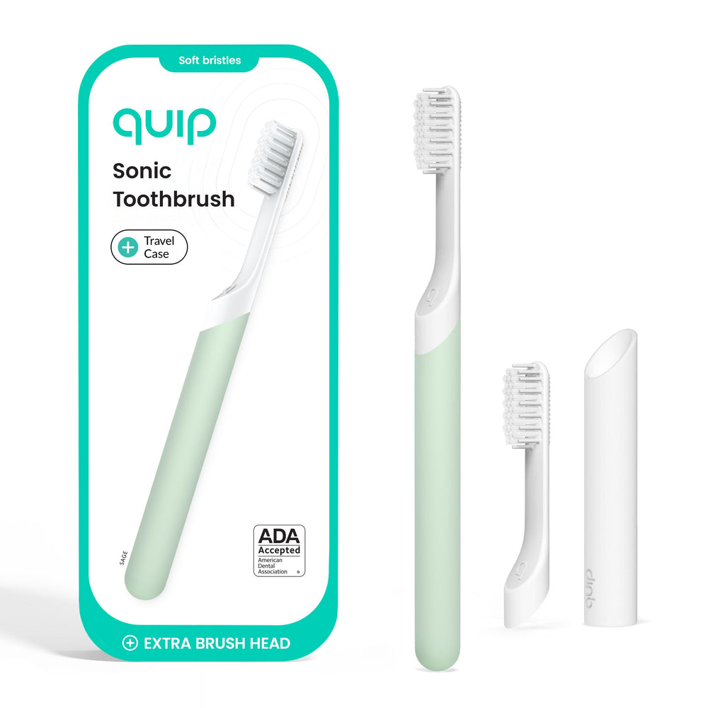 Quip cepillo Sage vista frontal con temporizador y diseño elegante