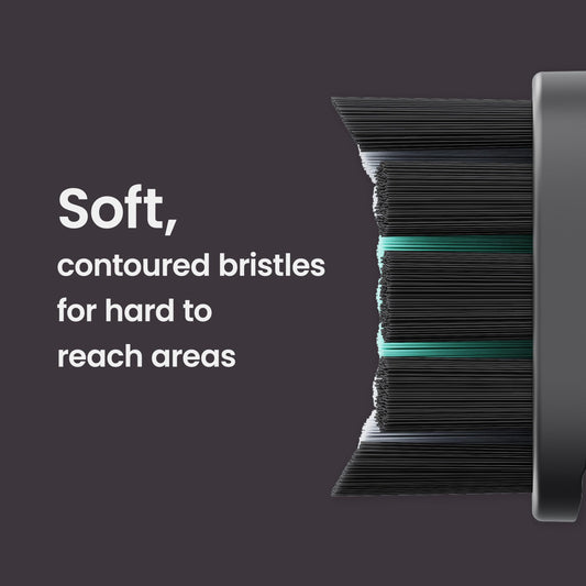 quip detalle de cerdas suaves que protege encías y facilita acceso interdental