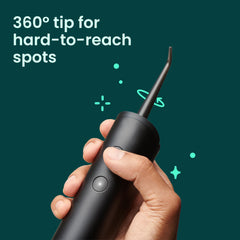 quip acabado negro mostrando textura y beneficio de diseño sin cables