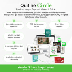 Materiales del programa Quitine Circle incluidos con el producto para apoyo continuo