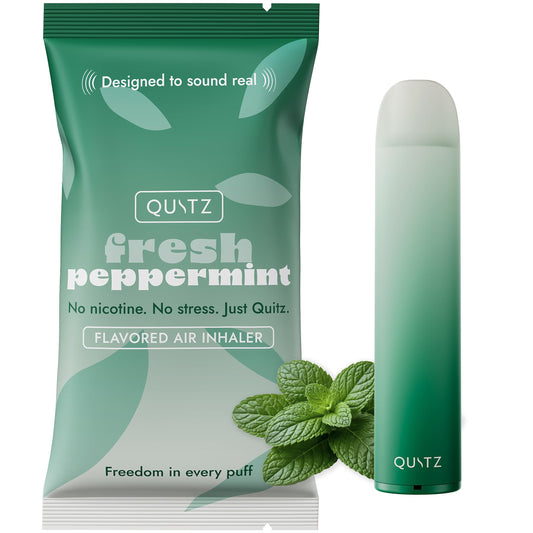 Quitz menta en fondo blanco mostrando diseño y portabilidad