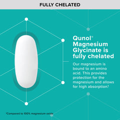 Qunol etiqueta nutricional enfocada destacando 300 mg por porción y pureza