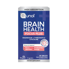 Qunol envase frontal mostrando nombre y beneficio de enfoque