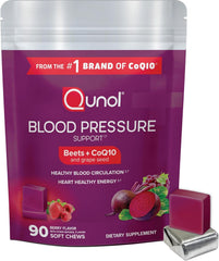 Qunol frente del envase mostrando 90 gomitas y beneficios visibles