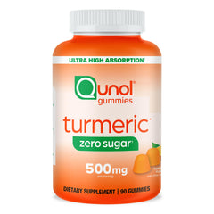 Qunol gominolas frontal mostrando el envase y conveniencia