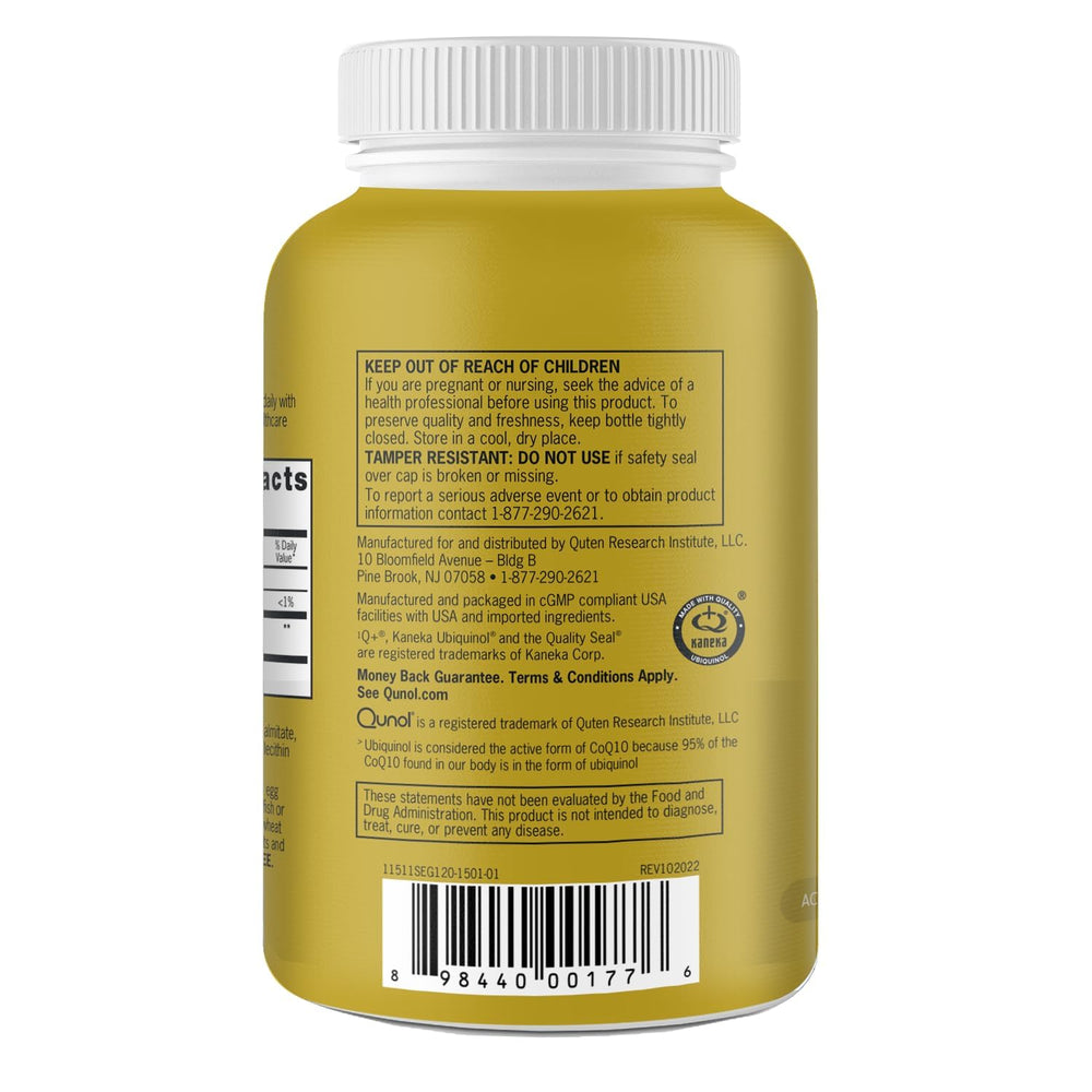 Qunol empaque abierto con softgels listos para la ingesta
