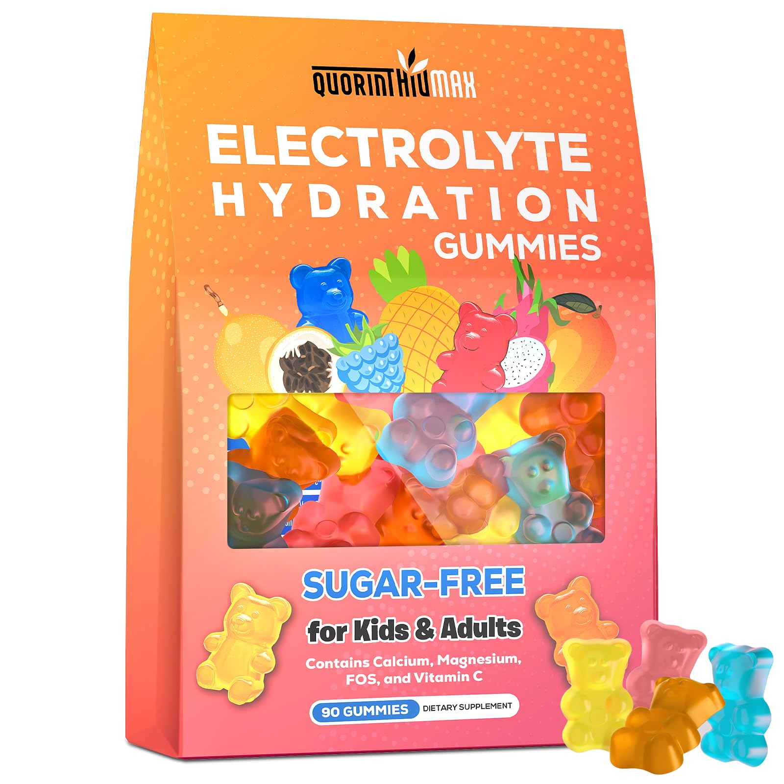 Quorinthiumax frente del empaque mostrando 90 gomitas y beneficios prácticos