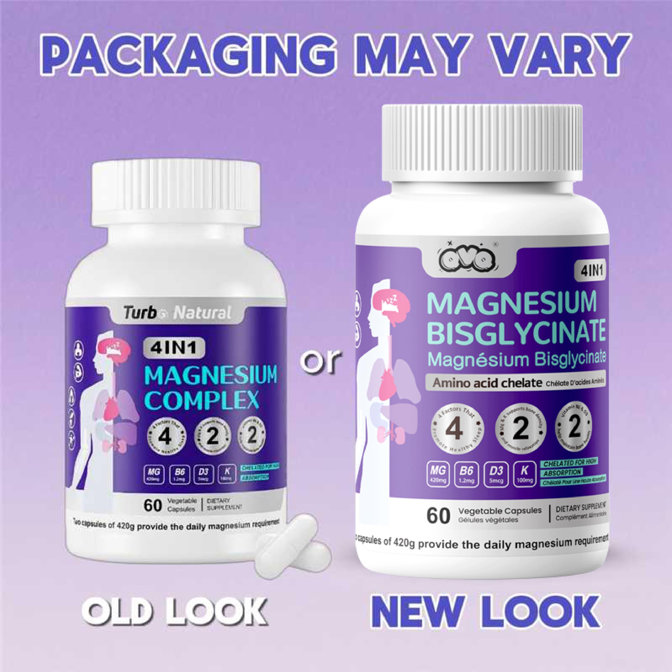 QVQ primer plano de vitaminas B6 y D3, potencia de absorción
