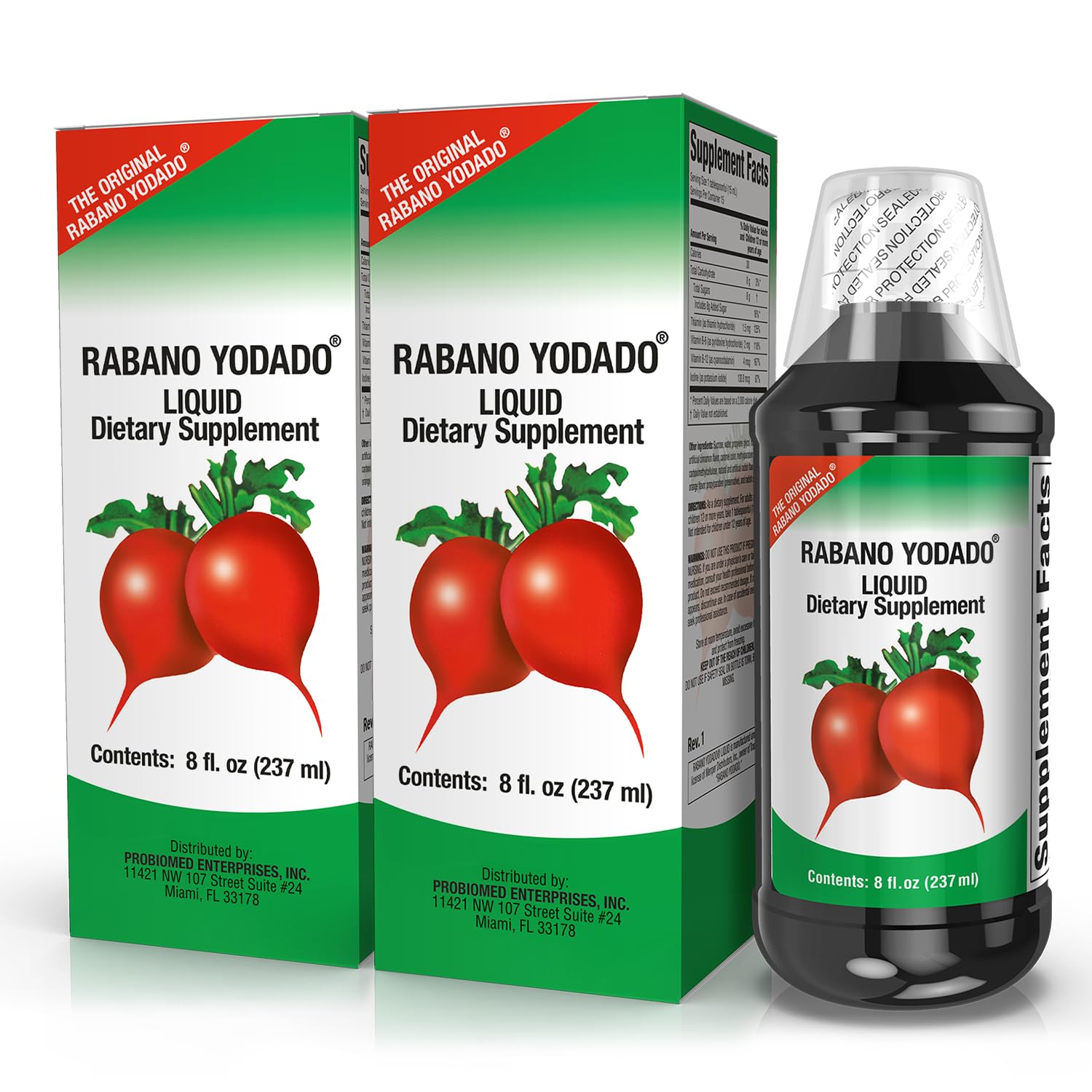 Rabano Yodado frasco frontal mostrando el envase y beneficios clave