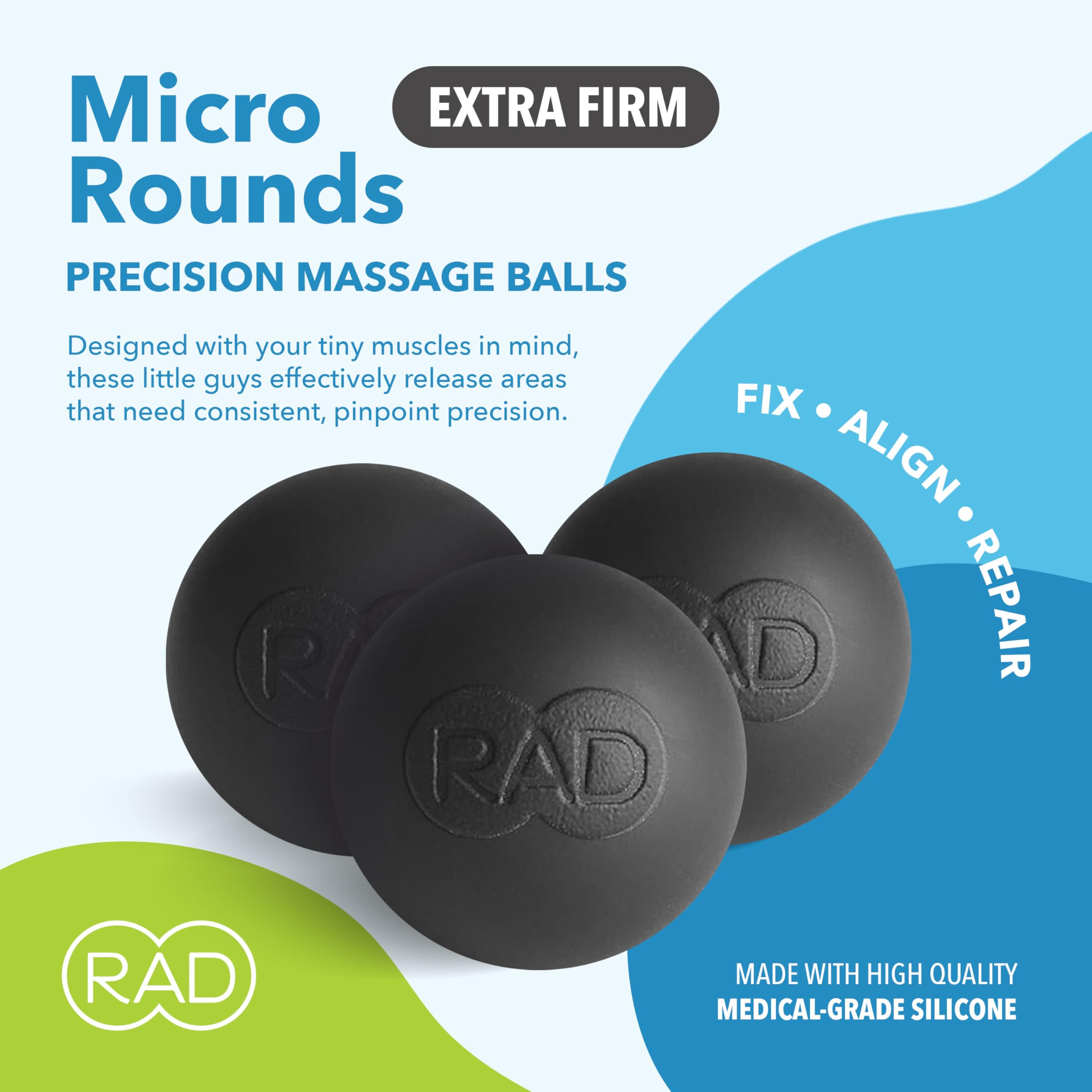 RAD micro rounds primer plano de la textura densa que ofrece presión precisa