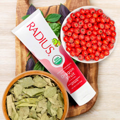 RADIUS etiqueta con certificaciones USDA y beneficio de confianza