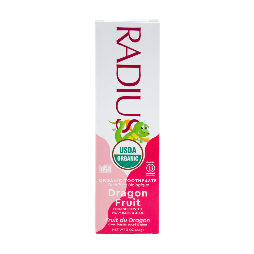 RADIUS tubo frontal mostrando empaque y beneficio orgánico
