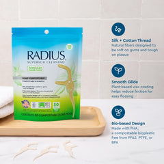 RADIUS flosser siendo usado con facilidad, beneficio de ergonomía