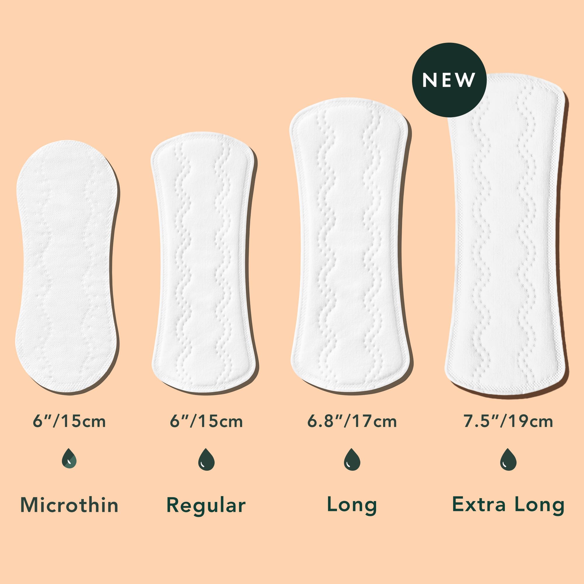 Rael comparación de talla con regla que muestra los 4 cm extra para mayor cobertura
