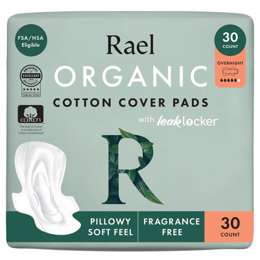 Rael empaque frontal mostrando 30 unidades y beneficio de protección nocturna