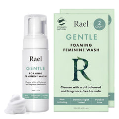 Rael envase frontal espumoso mostrando diseño y utilidad para higiene