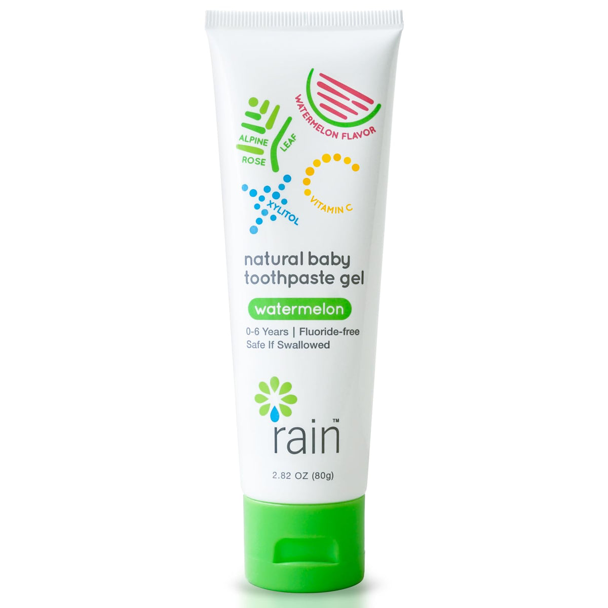 Rain frente del empaque mostrando diseño y tamaño, confianza para padres