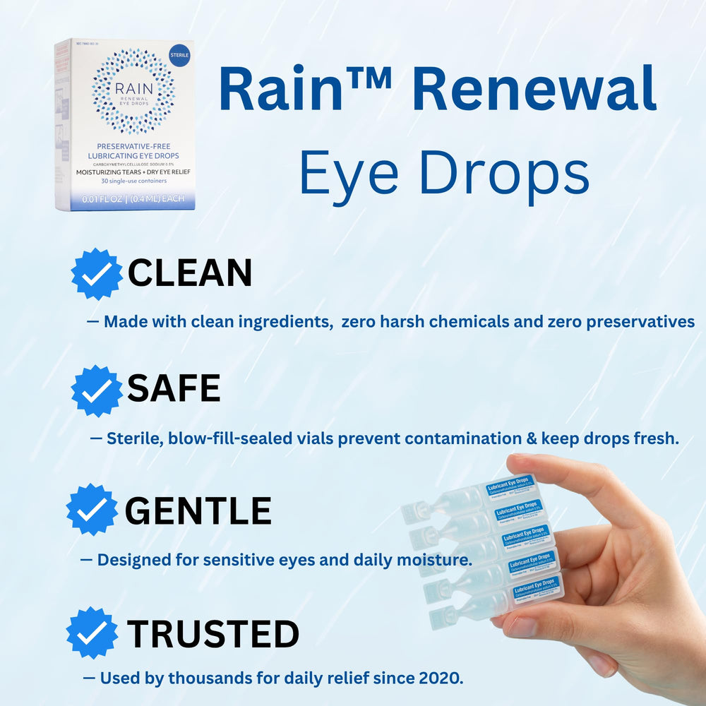 Rain uso con lentes de contacto para alivio y comodidad ocular