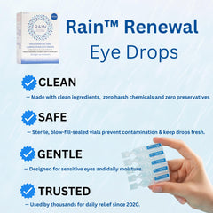 Rain uso con lentes de contacto para alivio y comodidad ocular