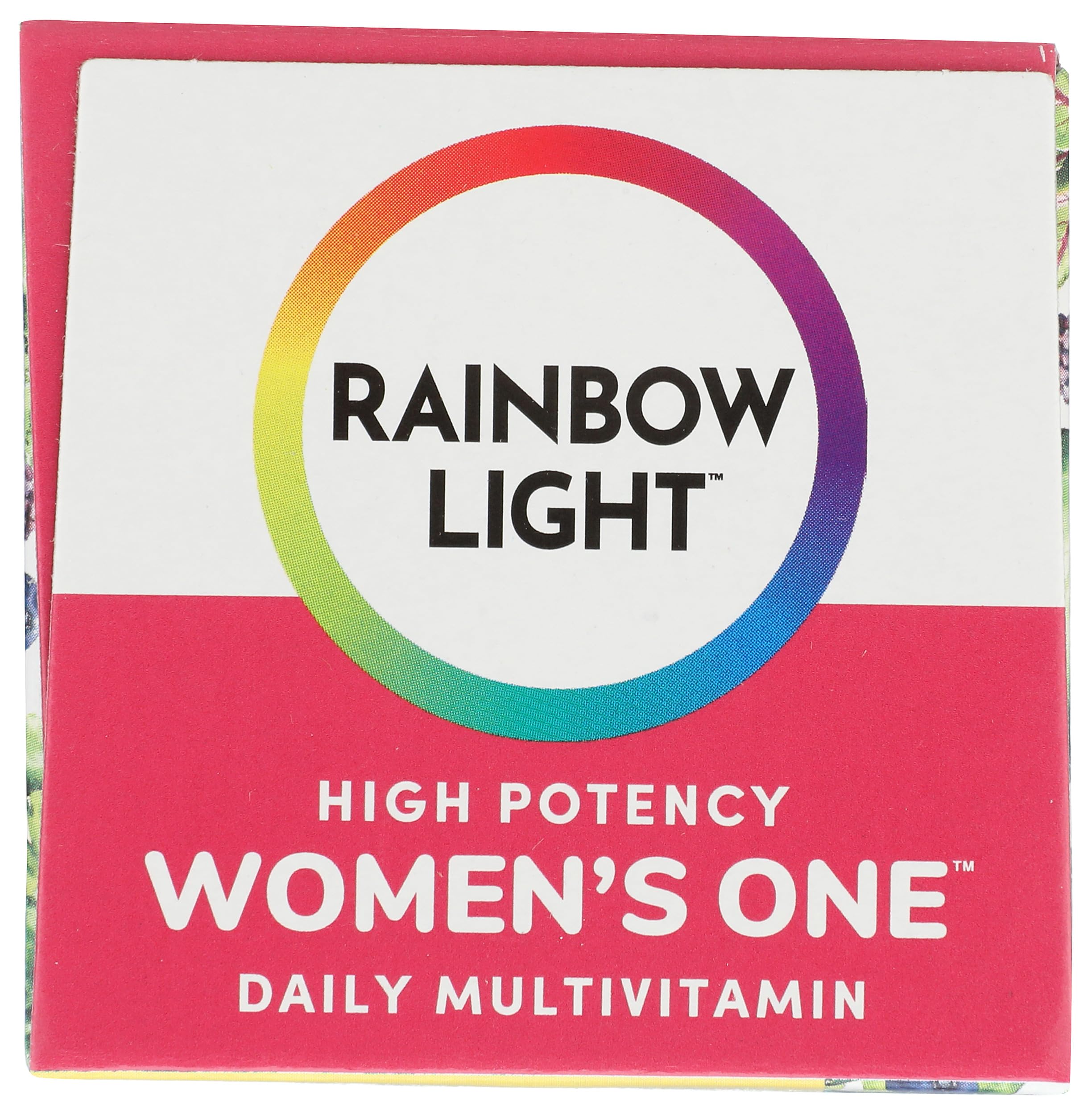 Etiqueta del frasco Rainbow Light con indicación de 120 porciones, útil para calcular duración del producto.