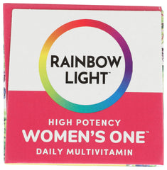 Etiqueta del frasco Rainbow Light con indicación de 120 porciones, útil para calcular duración del producto.