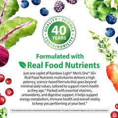 Rainbow Light etiqueta nutricional enfocada en vitaminas y minerales incluidos