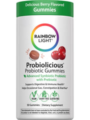 Rainbow Light frasco frontal mostrando etiqueta y cantidad, beneficio conveniencia
