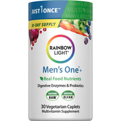 Rainbow Light frente del empaque mostrando caplets y beneficios nutricionales
