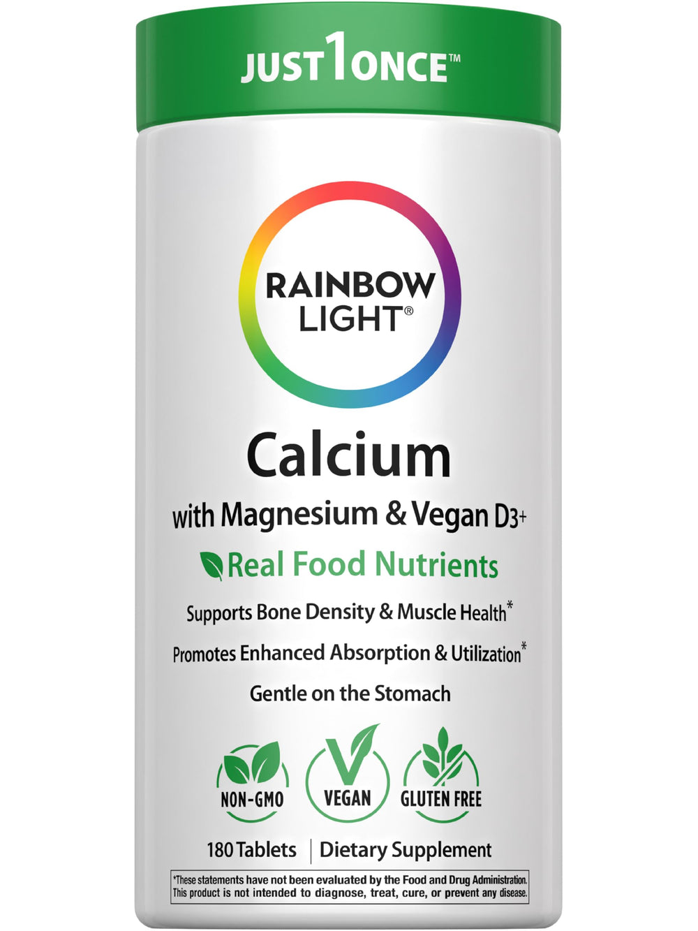 Rainbow Light frente del empaque mostrando el producto y beneficios visibles