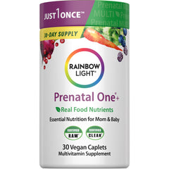 Rainbow Light envase frontal mostrando caplets y beneficios diarios
