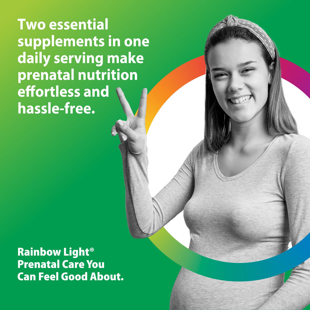 Rainbow Light softgel abierto mostrando aceite omega‑3 puro y calidad