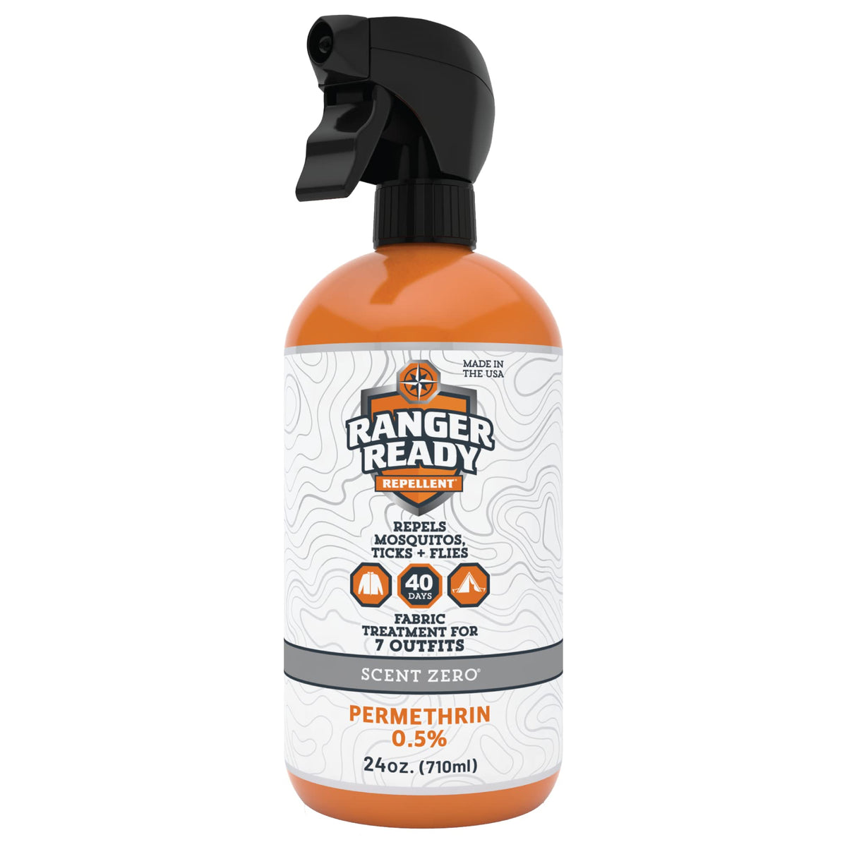 Ranger Ready botella frontal 24 oz mostrando formato y uso prolongado