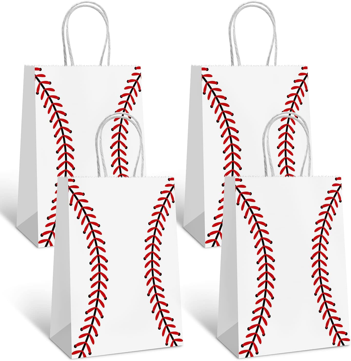 Rarapop vista frontal de la bolsa con diseño de béisbol, presentación atractiva