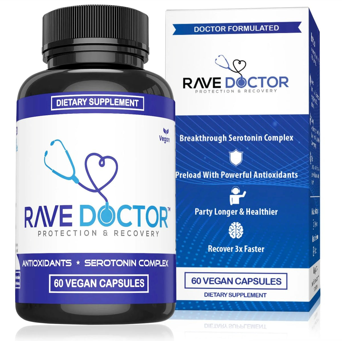 Rave Doctor frasco frontal mostrando diseño y uso práctico
