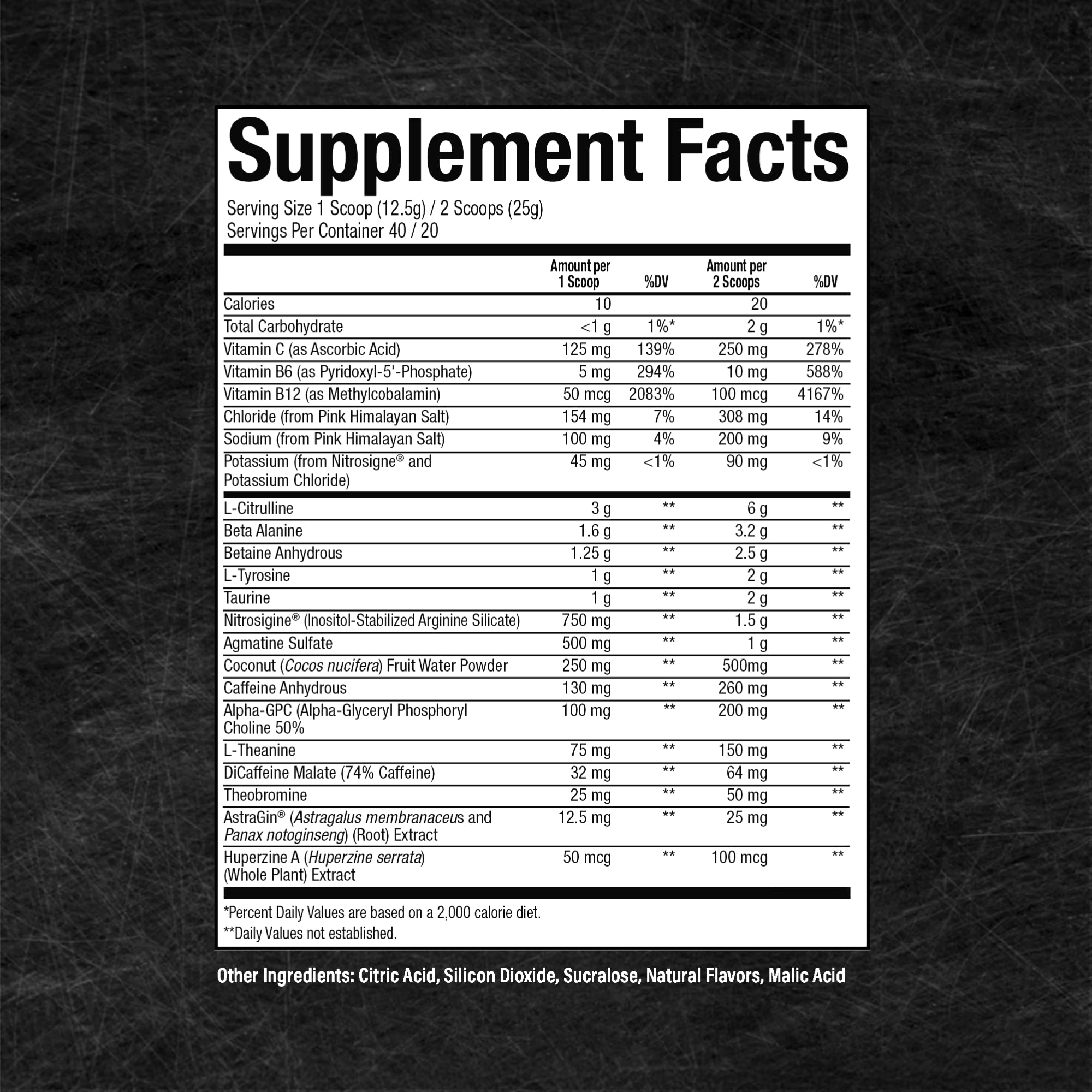 RAW CBUM etiqueta con lista de ingredientes, evidencia transparencia