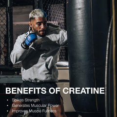 RAW Creatine mezcla en vaso demostrando disolución y consumo