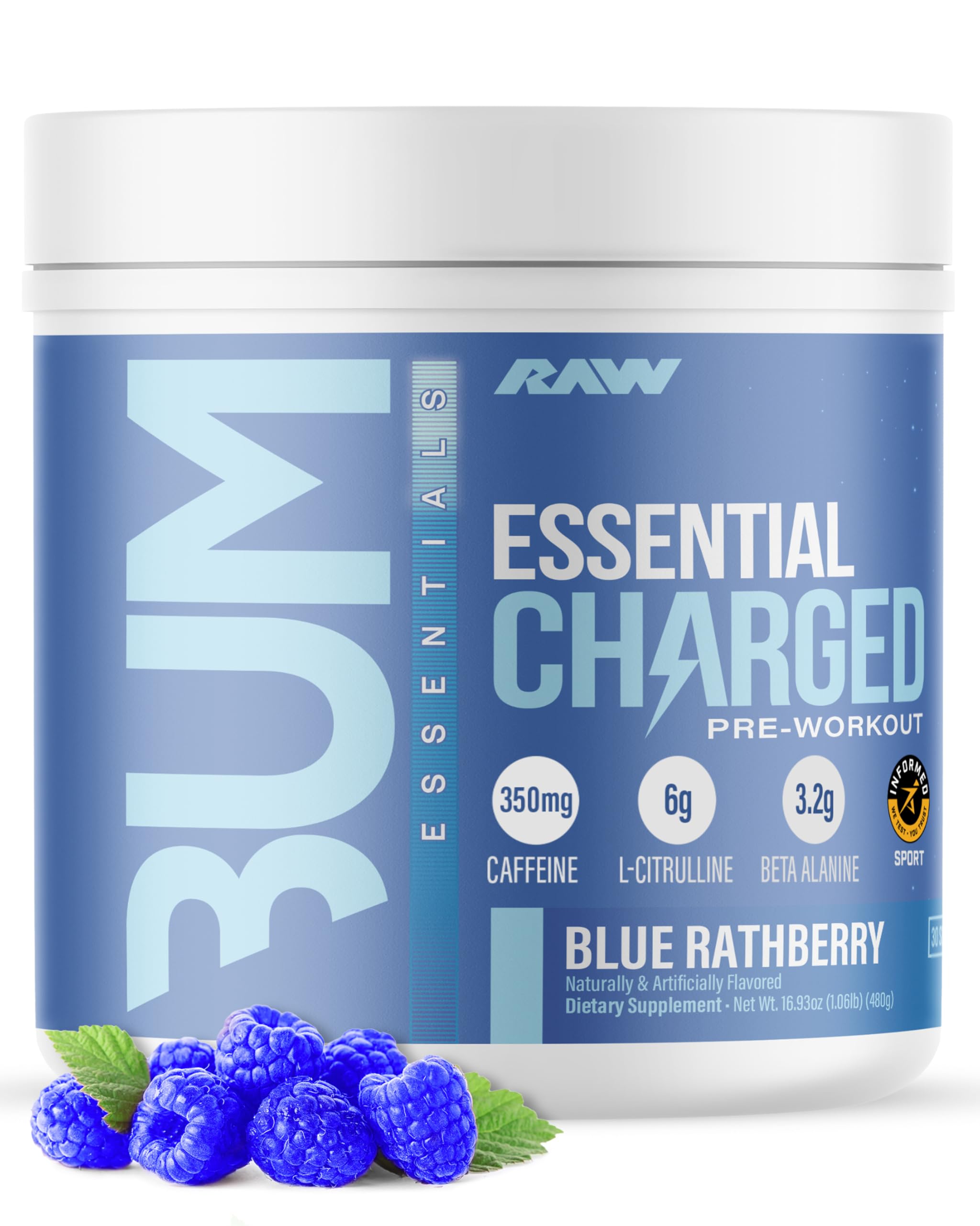 RAW envase frontal mostrando marca y sabor blueberry para confianza instantánea