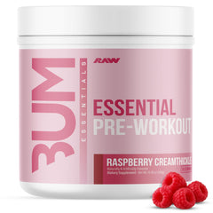 RAW envase frontal Raspberry Creamthickle mostrando diseño y beneficio energético